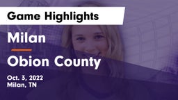 Milan  vs Obion County  Game Highlights - Oct. 3, 2022