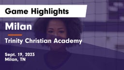 Milan  vs Trinity Christian Academy  Game Highlights - Sept. 19, 2023