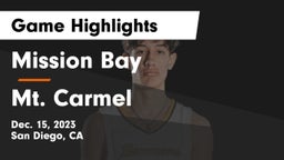 Mission Bay  vs Mt. Carmel  Game Highlights - Dec. 15, 2023