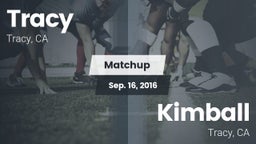 Matchup: Tracy  vs. Kimball  2016