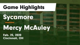 Sycamore  vs Mercy McAuley Game Highlights - Feb. 25, 2020