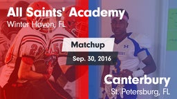 Matchup: All Saints' Academy vs. Canterbury  2016