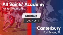 Matchup: All Saints' Academy vs. Canterbury  2016