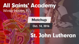 Matchup: All Saints' Academy vs. St. John Lutheran 2016