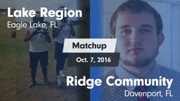 Matchup: Lake Region vs. Ridge Community  2016