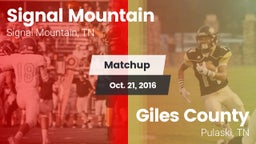 Matchup: Signal Mountain vs. Giles County  2016