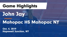 John Jay  vs Mahopac HS Mahopac NY Game Highlights - Oct. 4, 2019