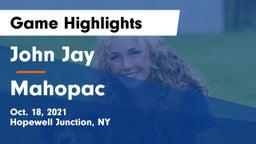 John Jay  vs Mahopac  Game Highlights - Oct. 18, 2021