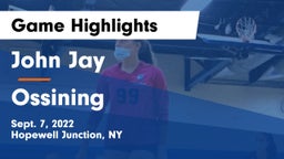 John Jay  vs Ossining  Game Highlights - Sept. 7, 2022