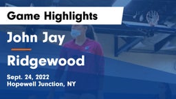 John Jay  vs Ridgewood  Game Highlights - Sept. 24, 2022