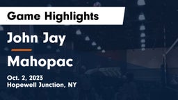 John Jay  vs Mahopac  Game Highlights - Oct. 2, 2023