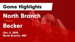 North Branch  vs Becker  Game Highlights - Oct. 9, 2020