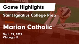Saint Ignatius College Prep vs Marian Catholic  Game Highlights - Sept. 29, 2022
