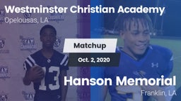 Matchup: Westminster Christia vs. Hanson Memorial  2020
