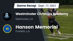 Recap: Westminster Christian Academy  vs. Hanson Memorial  2021