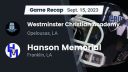 Recap: Westminster Christian Academy  vs. Hanson Memorial  2023