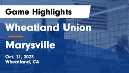 Wheatland Union  vs Marysville Game Highlights - Oct. 11, 2023