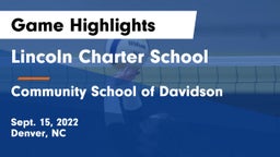 Lincoln Charter School vs Community School of Davidson Game Highlights - Sept. 15, 2022