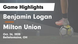 Benjamin Logan  vs Milton Union Game Highlights - Oct. 26, 2020