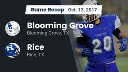 Recap: Blooming Grove  vs. Rice  2017