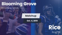 Matchup: Blooming Grove vs. Rice  2019
