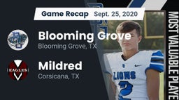 Recap: Blooming Grove  vs. Mildred  2020