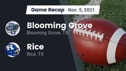 Recap: Blooming Grove  vs. Rice  2021