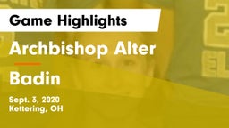 Archbishop Alter  vs Badin  Game Highlights - Sept. 3, 2020