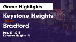 Keystone Heights  vs Bradford  Game Highlights - Dec. 13, 2018