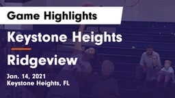 Keystone Heights  vs Ridgeview Game Highlights - Jan. 14, 2021