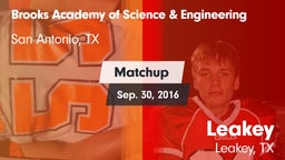 Matchup: Brooks Academy of Sc vs. Leakey  2016