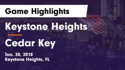 Keystone Heights  vs Cedar Key  Game Highlights - Jan. 30, 2018