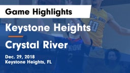 Keystone Heights  vs Crystal River Game Highlights - Dec. 29, 2018