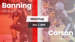 Matchup: Banning vs. Carson  2016