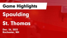 Spaulding  vs St. Thomas  Game Highlights - Dec. 26, 2022