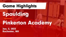 Spaulding  vs Pinkerton Academy Game Highlights - Jan. 3, 2023