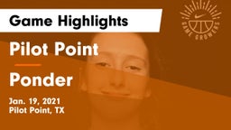 Pilot Point  vs Ponder Game Highlights - Jan. 19, 2021