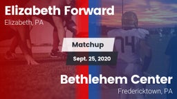 Matchup: Forward vs. Bethlehem Center  2020