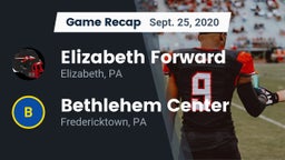 Recap: Elizabeth Forward  vs. Bethlehem Center  2020