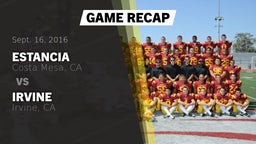 Recap: Estancia  vs. Irvine  2016