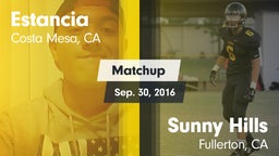 Matchup: Estancia vs. Sunny Hills  2016