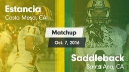 Matchup: Estancia vs. Saddleback  2016
