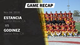 Recap: Estancia  vs. Godinez  2016