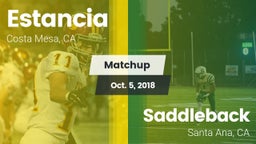 Matchup: Estancia vs. Saddleback  2018