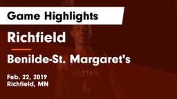 Richfield  vs Benilde-St. Margaret's  Game Highlights - Feb. 22, 2019