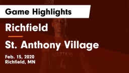 Richfield  vs St. Anthony Village Game Highlights - Feb. 15, 2020