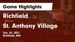 Richfield  vs St. Anthony Village  Game Highlights - Jan. 26, 2021
