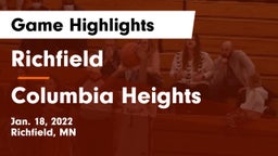 Richfield  vs Columbia Heights Game Highlights - Jan. 18, 2022