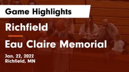 Richfield  vs Eau Claire Memorial  Game Highlights - Jan. 22, 2022