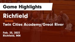 Richfield  vs Twin Cities Academy/Great River Game Highlights - Feb. 25, 2022